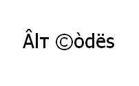 Alt Codes (symbols and character computer keyboard codes)