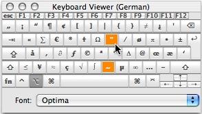 Mac keyboard viewer window