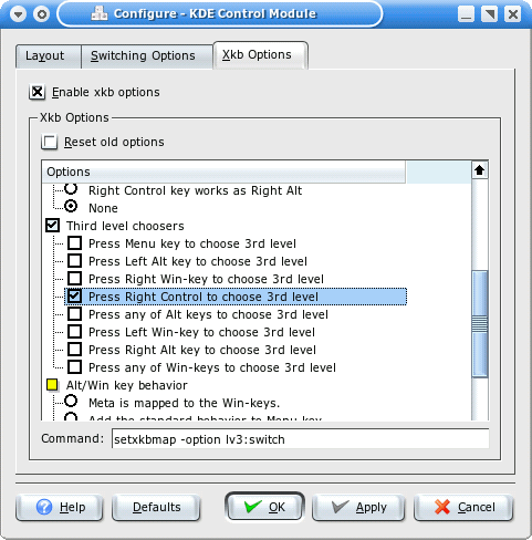 Pick your chooser key in Keyboard layout options